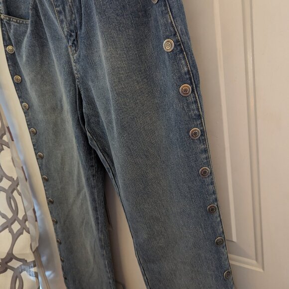 Harley Davidson women's sz 10 jeans with button sides - Picture 3 of 7